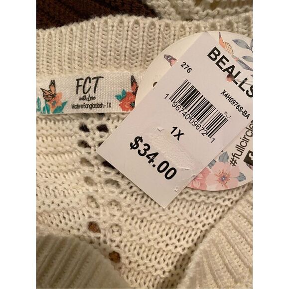 FULL CIRCLE TRENDS WOMEN’S 1X CHEVRON LONG SLEEVE KNIT SWEATER - Picture 9 of 9